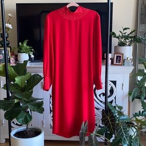 Red Vintage Beaded Dress